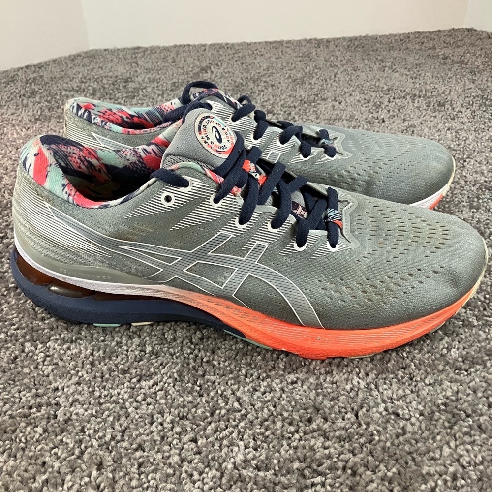 Asics Gel Kayano 28 Dynamic DuoMax Size 10.5 Gray Coral Multi Color Shoes